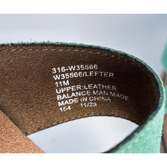 White mountain Lefter Low Platform Suede sandals 11 Green New Boho - Picture 6 of 7